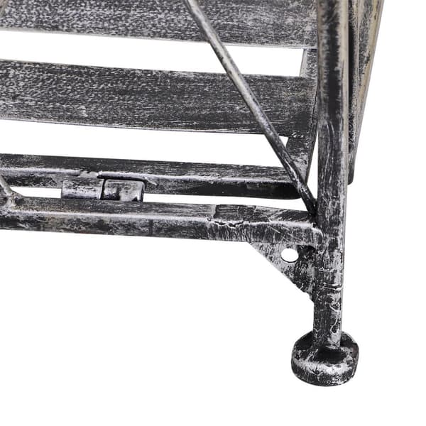 Plant Rack Metallinen Kukkateline, 3 Tasoa, Kukkaportaat Puutarhaan, Hopeanharmaa, 44X25X96Cm