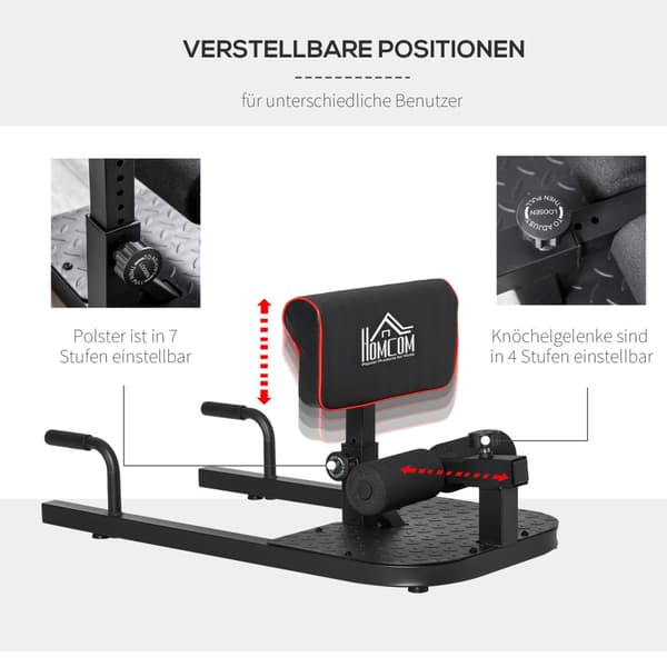 Sissy Squat Squat Trainer Ben Mavetræner 3I1 Justerbar Op Til 120 Kg Stål Sort 50X97X44,5-56,5Cm
