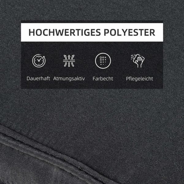 Liggestol Pude Liggestol Pude Have Liggestol Med Aftageligt Pudebetræk Polyester + Bomuldsfiber Grå 198 X 53 X 5 Cm