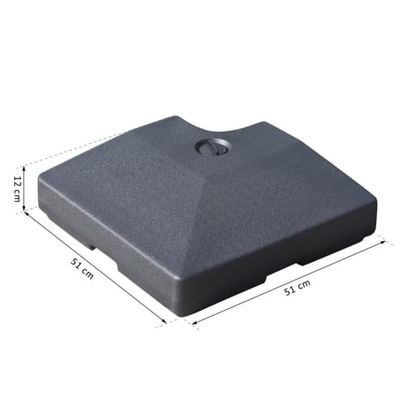 4 X Parasollvikt Parasollställ Kan Fyllas Med Sandvatten Hdpe Plast Svart Mått Per Element 51 X 51 X 12 Cm Upp Till 130 Kg