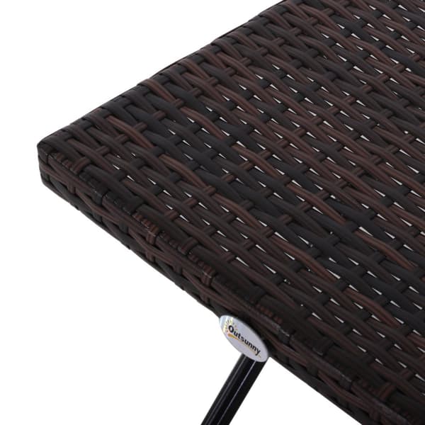 Hagebord Sidebord Blomsterstativ Hagemøbler Sammenleggbar Bord Polyrattan + Metall Brun 40 X 40 X 40 Cm