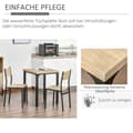 Miniatyrbild 7 av 10: 3-Delat Matsalsset Med Träbord Mdf + Metall, Naturligt Trä Ådring + Svart, 1 Bord + 2 Stolar