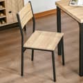 Miniatyrbild 8 av 10: 3-Delat Matsalsset Med Träbord Mdf + Metall, Naturligt Trä Ådring + Svart, 1 Bord + 2 Stolar