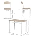 Miniatyrbilde 4 av 7: Spisegruppe 5-Delt Spisebordsett Med Trekorn Mdf + Metall, Grå + Hvit, 1 Bord + 4 Stoler