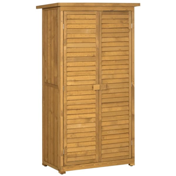 Hageskap Redskapsbod I Tre Redskapsskap Redskapsskap Hageskur Trehytte Pent Tak Lamelldører Grantre 87 X 46,5 X 160 Cm