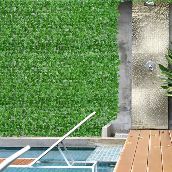 Artificial Hedge Privacy Hekk Uteplass Veggdekorasjon Veggdekorasjon Lysegrønn 300 X 150 Cm