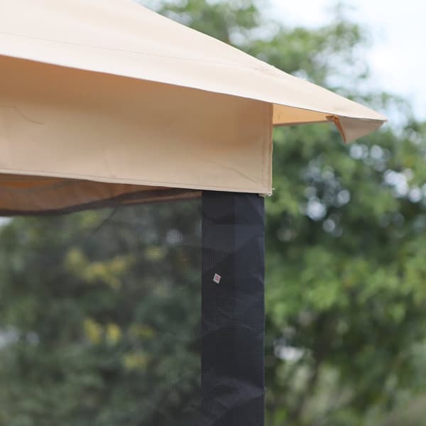 Hollywood Huskehage Med Sidevegger 3-Seter Beige 256 X 172 X 248 Cm