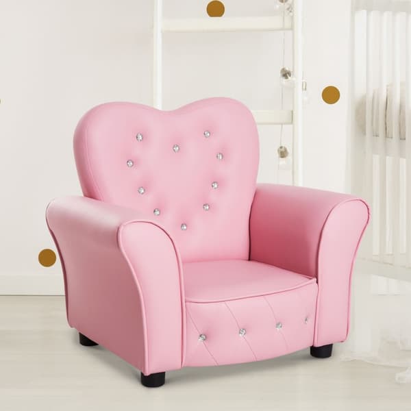 Lasten Sohva Princess Sydämenmuotoinen Lasten Nojatuoli Pinkki, Viihtyisä Lastenhuoneen Sohva, L59Xl41.5Xk49Cm