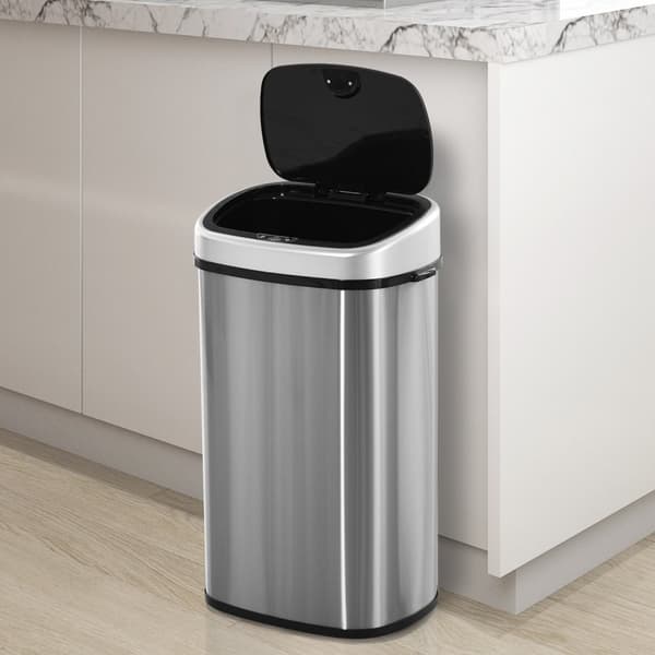 Roskakori 58L Automaattinen Roskakori Infrapuna-Anturilla, Hygieeninen, Iso, Ruostumaton Teräs, Hopea, L40,9Xl28,9Xk68 Cm