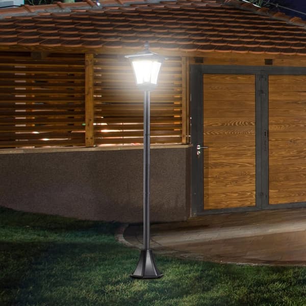 Solar Hage Lanterne Bane Lys Med Led 40 Lumen Svart 18 X 18 X 160Cm