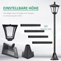 Miniatyrbilde 7 av 10: Solar Hage Lanterne Bane Lys Med Led 40 Lumen Svart 18 X 18 X 160Cm