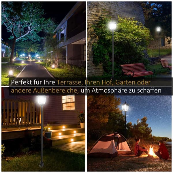 Solar Hage Lanterne Bane Lys Med Led 40 Lumen Svart 18 X 18 X 160Cm
