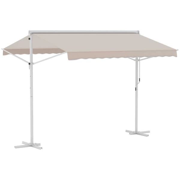 Stående Markise Havefortelt Markise Med Foldearm Håndsving Patio Beige 3X3M