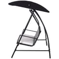 Miniatyrbilde 9 av 10: Hollywood Swing 3-Seters Hage Huske Med Tak Laget Av Polyrattan + Metall, Svart, 198 X 124 X 179 Cm