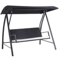 Miniatyrbilde 1 av 10: Hollywood Swing 3-Seters Hage Huske Med Tak Laget Av Polyrattan + Metall, Svart, 198 X 124 X 179 Cm