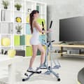 Miniatyrbilde 2 av 10: Cross Trainer Elliptical Trainer Ergometer Treningssykkel Med Lcd-Skjerm, Stål, Sølv, 96X60X152Cm