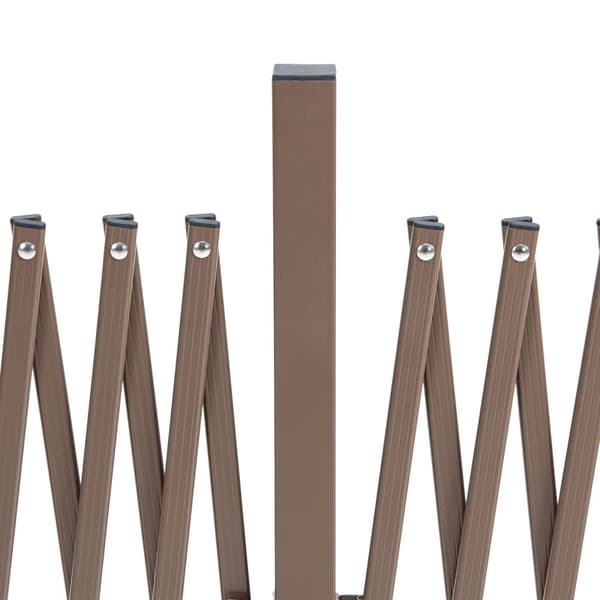 Scissor Gate Barrier Utvidbar 52-405 Cm Hage Aluminium Brun H103,5 Cm