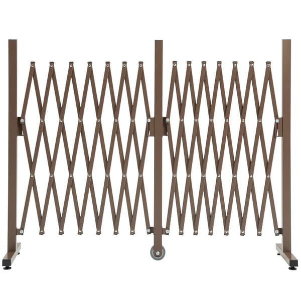 Scissor Gate Barrier Utvidbar 52-405 Cm Hage Aluminium Brun H103,5 Cm
