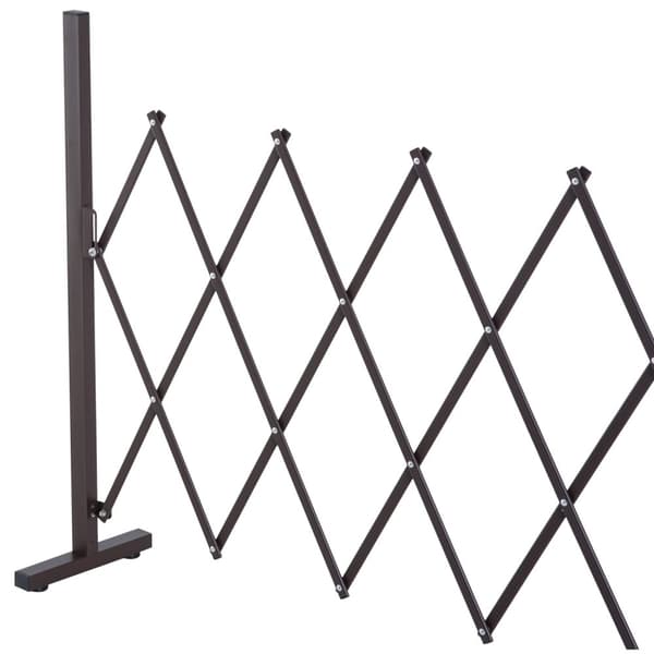 Sakseport, Uttrekkbar Barriere, 35-300 Cm, Ideell For Hage, Aluminium, Brun, H103,5 Cm