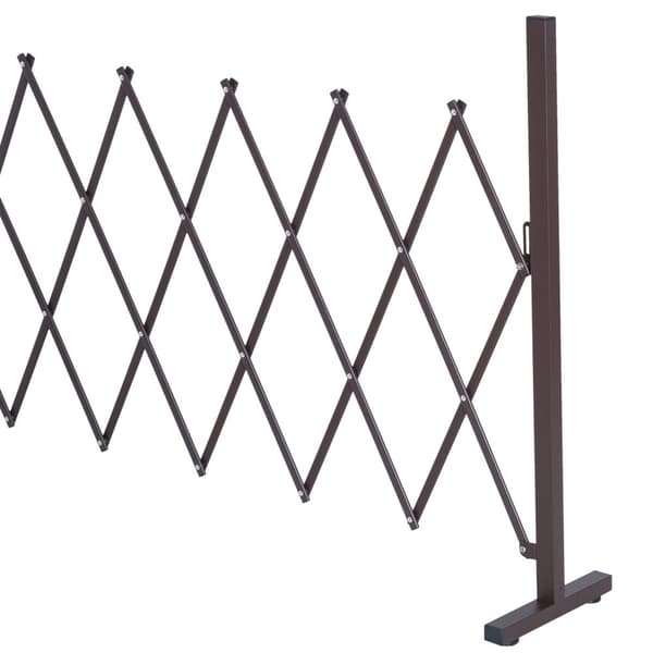 Sakseport, Uttrekkbar Barriere, 35-300 Cm, Ideell For Hage, Aluminium, Brun, H103,5 Cm