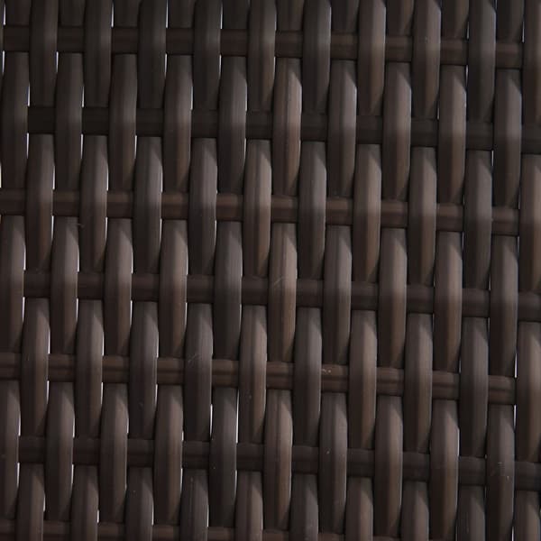 Polyrattan Bænk 2-Personers Bord Havebænk Stålstel Brun B133Xd63Xh84Cm