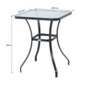 Miniatyrbilde 4 av 10: Hagebord Firkantet Glassbord Værbestandig Sort 68,5X68,5Cm Balkong Terrasse