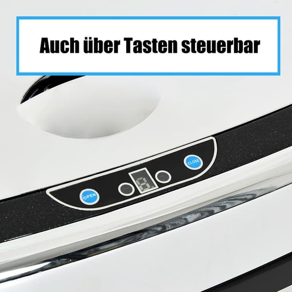 Automatisk Avfallsbeholder Med Sensor, Kjøkken, Rustfritt Stål, Sølv, 68L