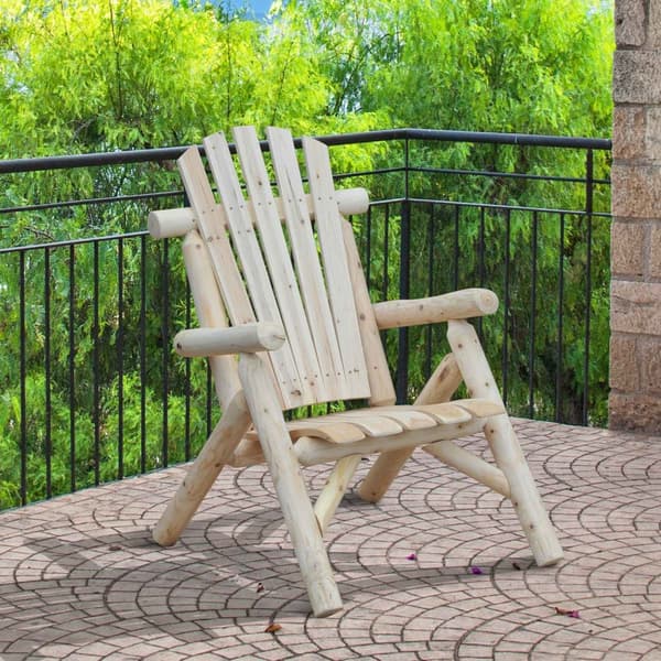 Adirondack Hagestol Hagestol Trestol Høyrygg Med Armlen Naturlig Grantre 83 X 68 X 101 Cm