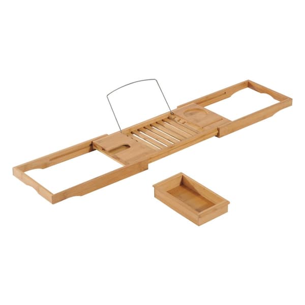 Bambus Badekarhylle For Badekar, Badekarbro, Badekarpute, Naturlig, Justerbar 70-105X21,8X5Cm