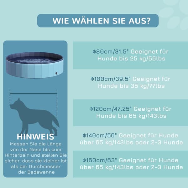 Hundebasseng Stort Svømmebasseng For Hunder, Plaskebasseng Laget Av Pvc + Tre, Blå, Diameter 140 X Høyde 30 Cm, Ideell For Sommeren