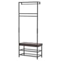 Miniatyrbillede 6 af 10: Knagerække Med Bænk, Tøjstativ & Skohylde, Metal, 2 Skohylder, Sæde, 72,5X35X180Cm