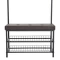 Miniatyrbillede 9 af 10: Knagerække Med Bænk, Tøjstativ & Skohylde, Metal, 2 Skohylder, Sæde, 72,5X35X180Cm