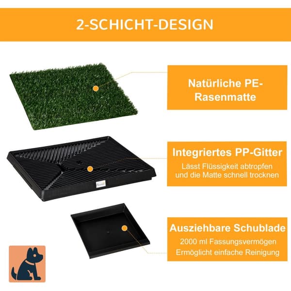 Pet Toilet Kunstgræs Hunde Toilet Lejlighed Balkon 63X51X6Cm