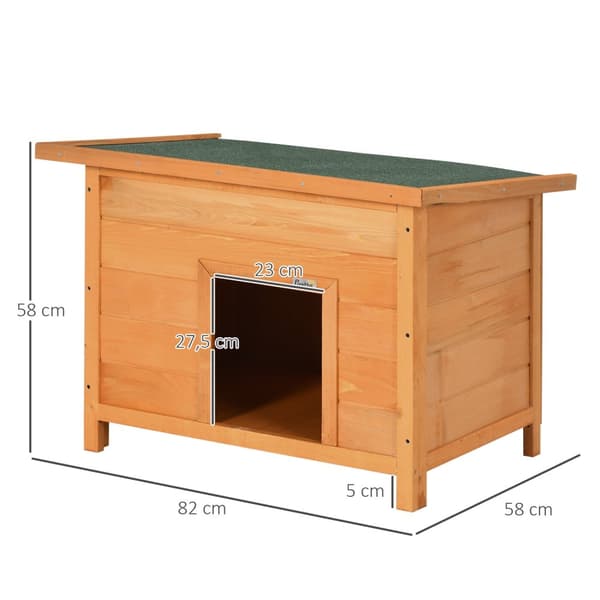 Dog Kennel Koselig Hundehule Laget Av Grantre Med Tak, Ideell For Hunder Og Katter, 82X58X58 Cm