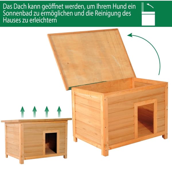 Dog Kennel Koselig Hundehule Laget Av Grantre Med Tak, Ideell For Hunder Og Katter, 82X58X58 Cm