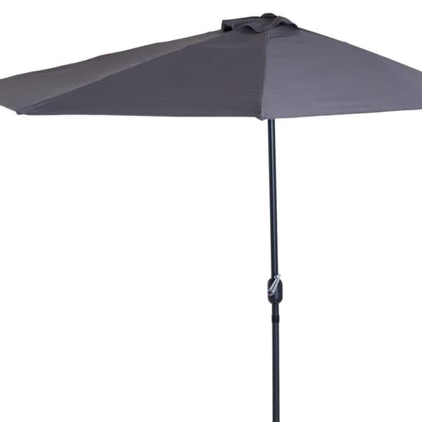 Parasol Crank Paraply Hage Paraply Market Paraply Metal Halvrunde Grå + Svart