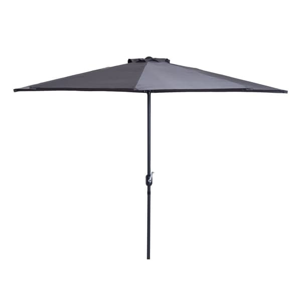 Parasol Crank Paraply Hage Paraply Market Paraply Metal Halvrunde Grå + Svart