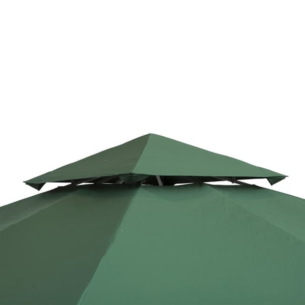 Pavilion Roof Replacement Polyesteri 3X3M Charcoal Grey Vettä Hylkivä Metalli & Puutarha Huvimaja
