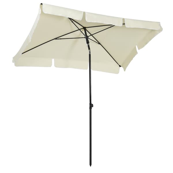 Parasol Uv Protection -Puutarhasateenvarjo Kokoontaitettava, Täydellinen Parvekkeelle Ja Rannalle, Kermanvalkoinen & Musta