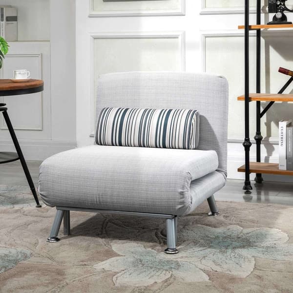Klapseng, Sovesofa, Klapmadras, Metal, Grå, 75X70X75Cm