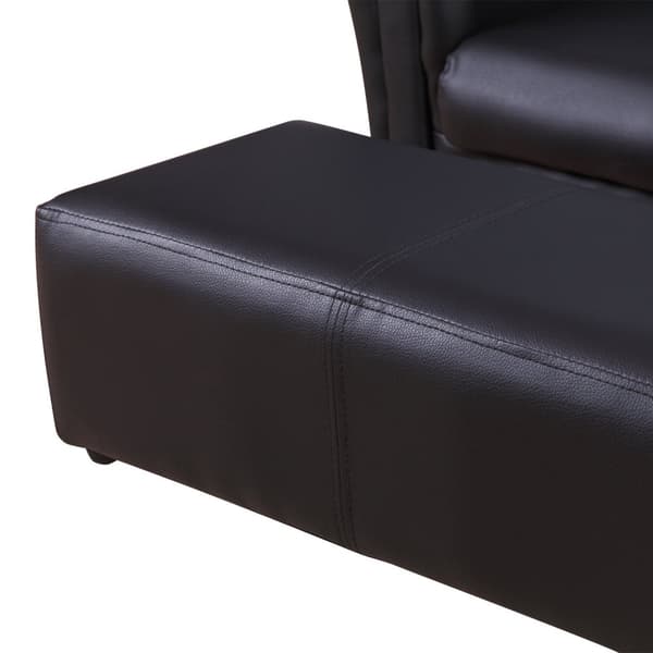Børnelænestol Med Fodskammel, Børnesofa & Skammel I Sort, Komfortabelt Sofalænestolsæt, 83X42X41Cm
