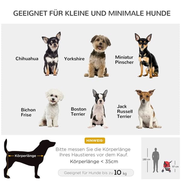 Dog Buggy Hundevogn I Rød, Hundevogn Buggy Stroller Jogger Trailer, Let Og Foldbar