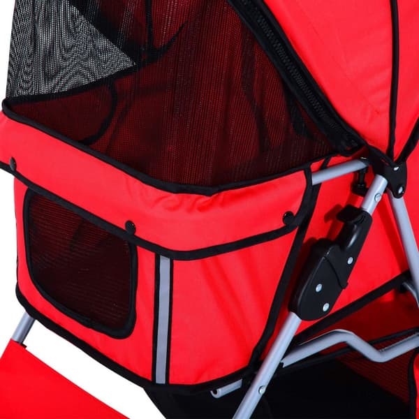Dog Buggy Hundevogn I Rød, Hundevogn Buggy Stroller Jogger Trailer, Let Og Foldbar