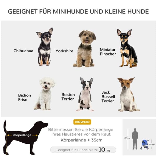 Hundevogn Hundevogn Pet Hund Buggy Klapvogn Joggervogn Blå