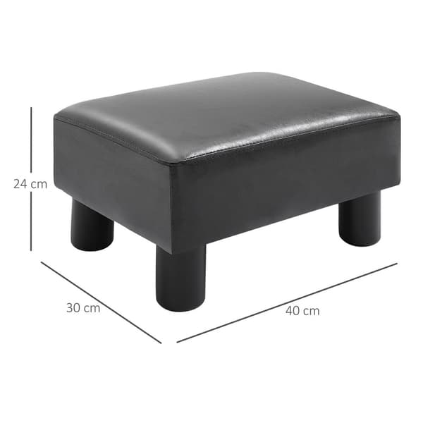 Krakk Chesterfield Benk Laget Av Kunstskinn, Svart, 40X30X24Cm
