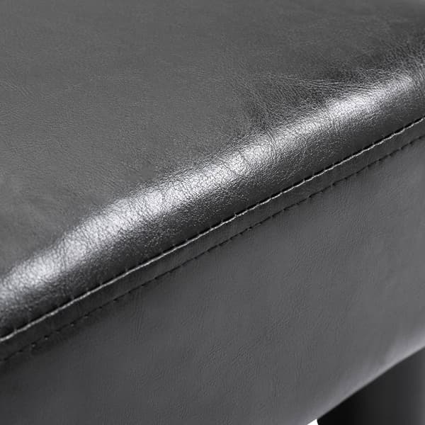 Krakk Chesterfield Benk Laget Av Kunstskinn, Svart, 40X30X24Cm