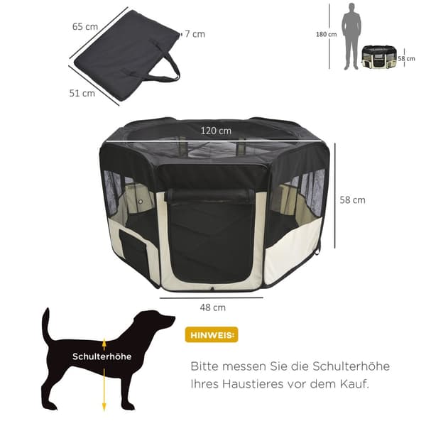 Puppy Run Outdoor Run Animal Lekegrind Lekegrind Puppy Fence, 600D Oxford, Ø120Xh58Cm