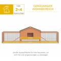 Miniatyrbillede 5 af 10: Rabbit Hutch Xxl Med Udendørs Kabinet Rummeligt Kaninbur, Grantræ Og Metaltråd, 100X68X59Cm