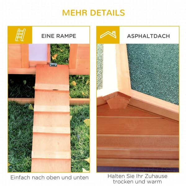 Rabbit Hutch Xxl Med Udendørs Kabinet Rummeligt Kaninbur, Grantræ Og Metaltråd, 100X68X59Cm