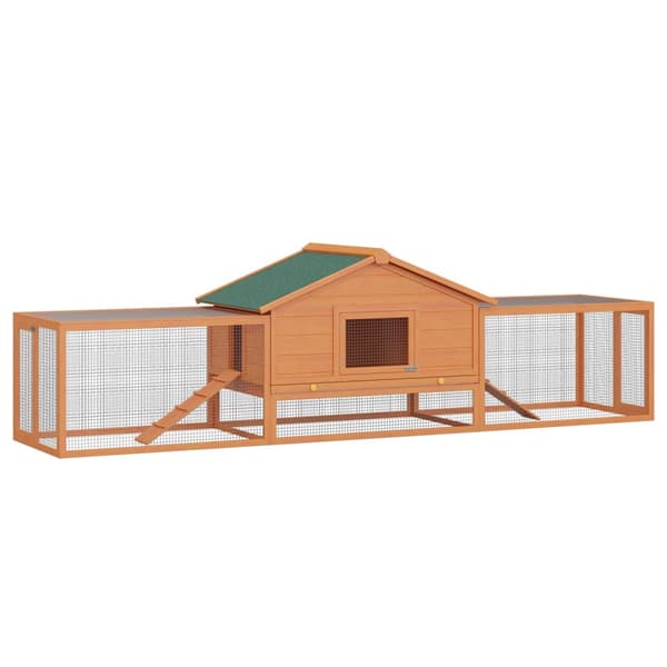 Rabbit Hutch Xxl Med Udendørs Kabinet Rummeligt Kaninbur, Grantræ Og Metaltråd, 100X68X59Cm